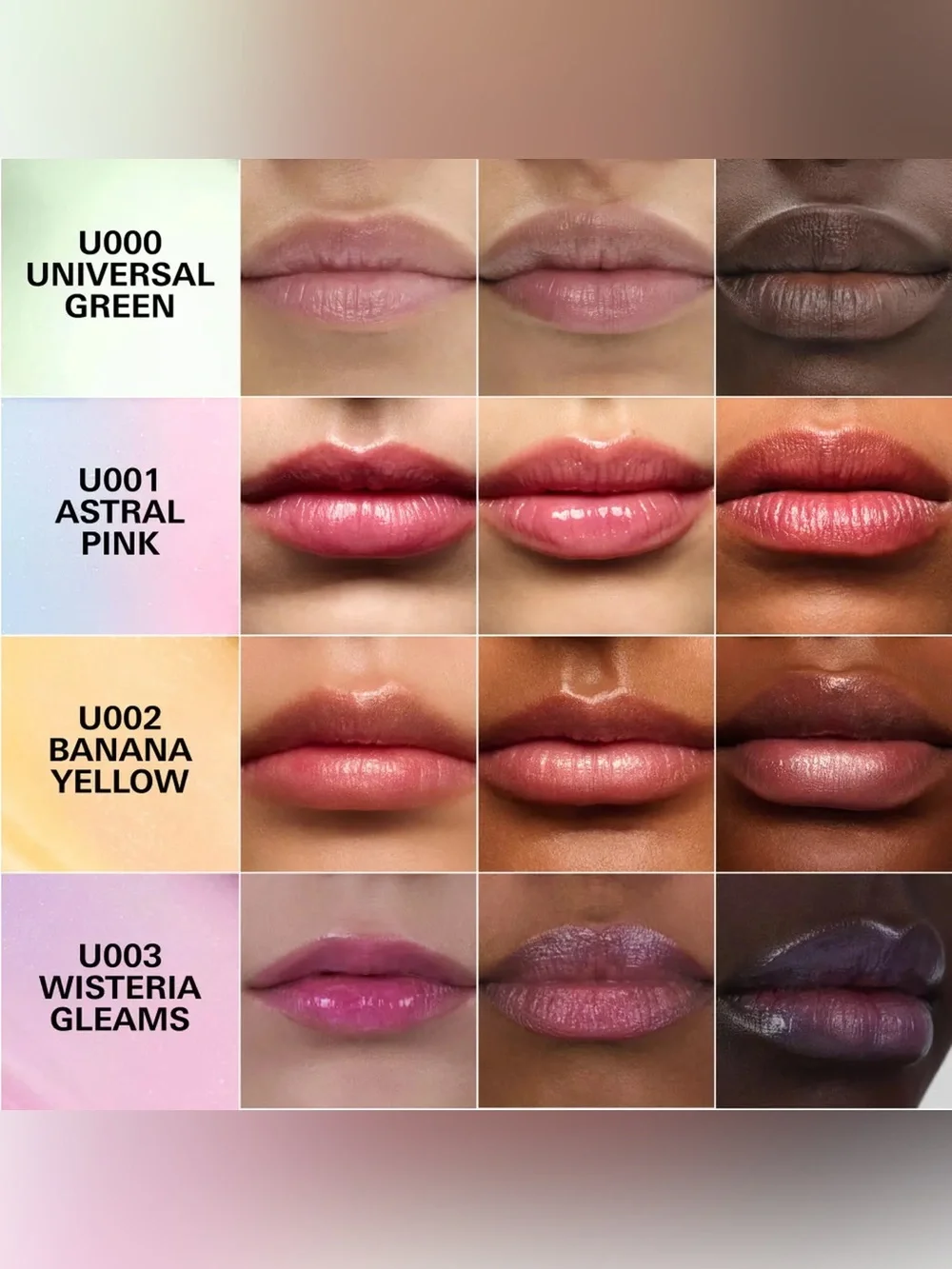 Prada Balm in U003 Wisteria Gleams PH Pinky Lilac Finish with Iridescent Shimmer